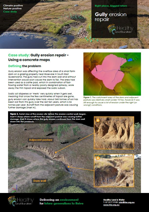 Erosion - Gully erosion repair - Case study - Using Concrete Mats