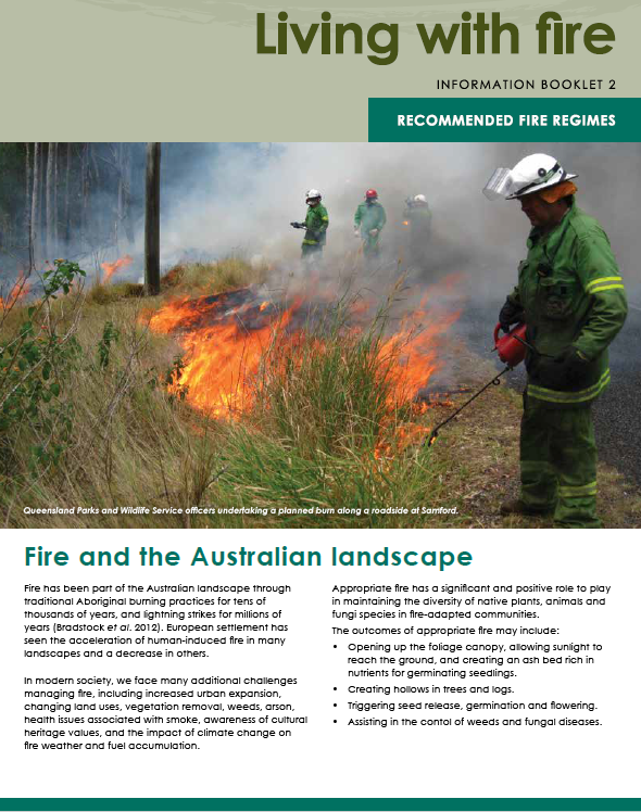 Living with fire - Recommended fire regimes