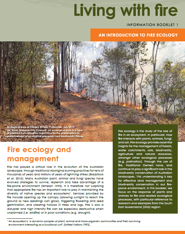 Living with fire - an introduction to fire ecology